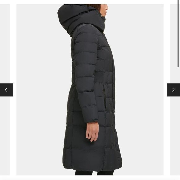 Cole Haan Taffeta Down & Feather Fill Coat In Forest Green XS/TP NWT in packagin - Picture 3 of 9